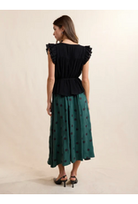 Sadie & Sage Sadie & Sage - Centerpiece Polka Dot Midi Skirt (Teal Green)