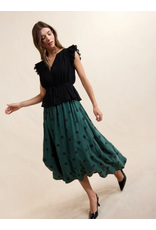 Sadie & Sage Sadie & Sage - Centerpiece Polka Dot Midi Skirt (Teal Green)