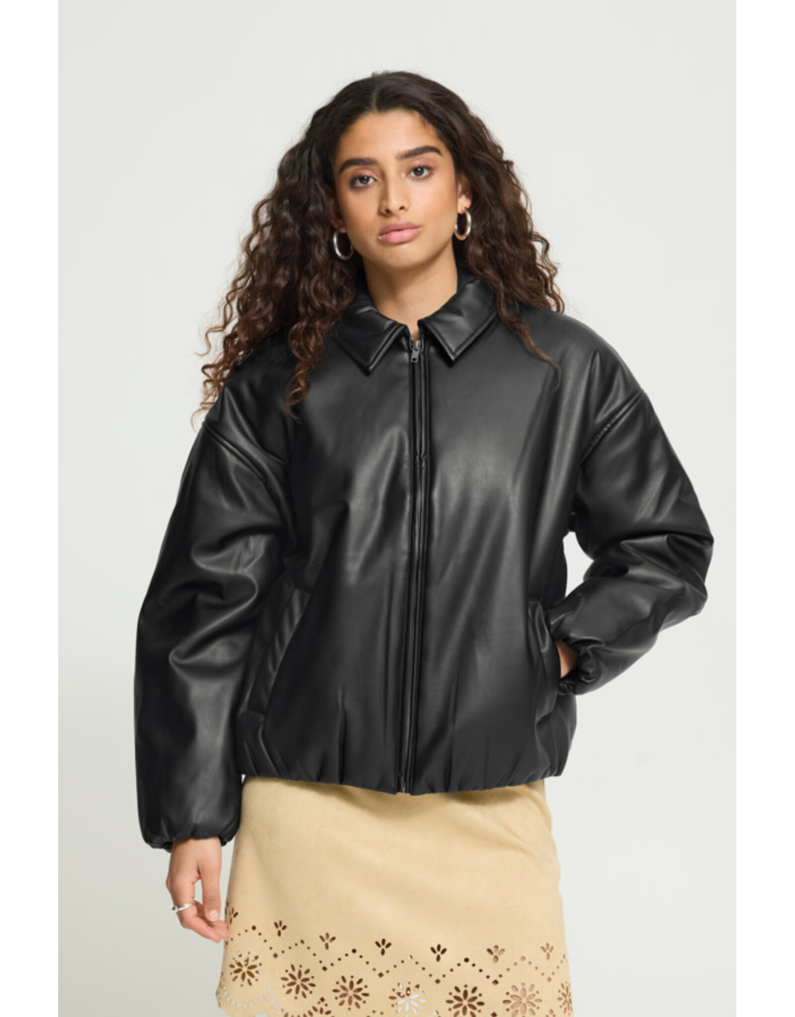ICHI ICHI - Girana Faux Leather Jacket (Black)