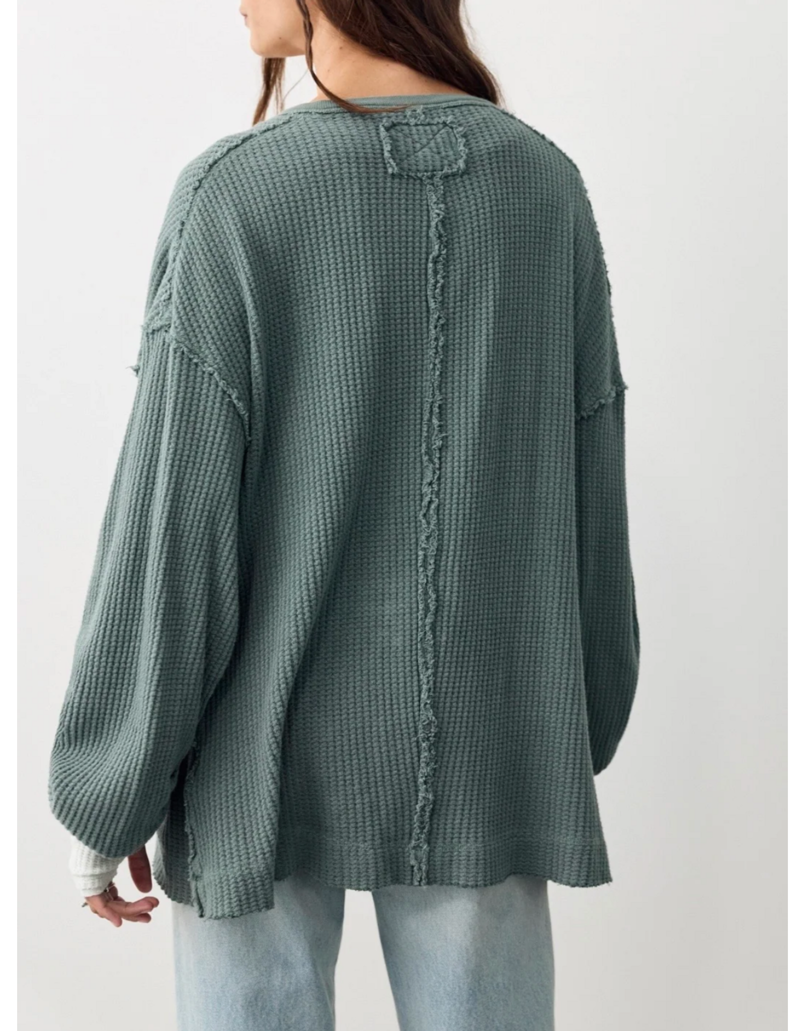 Free people Free People -  Montreal Oversized Thermal Henley (Sea Cave)