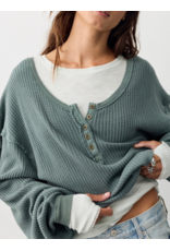 Free people Free People -  Montreal Oversized Thermal Henley (Sea Cave)