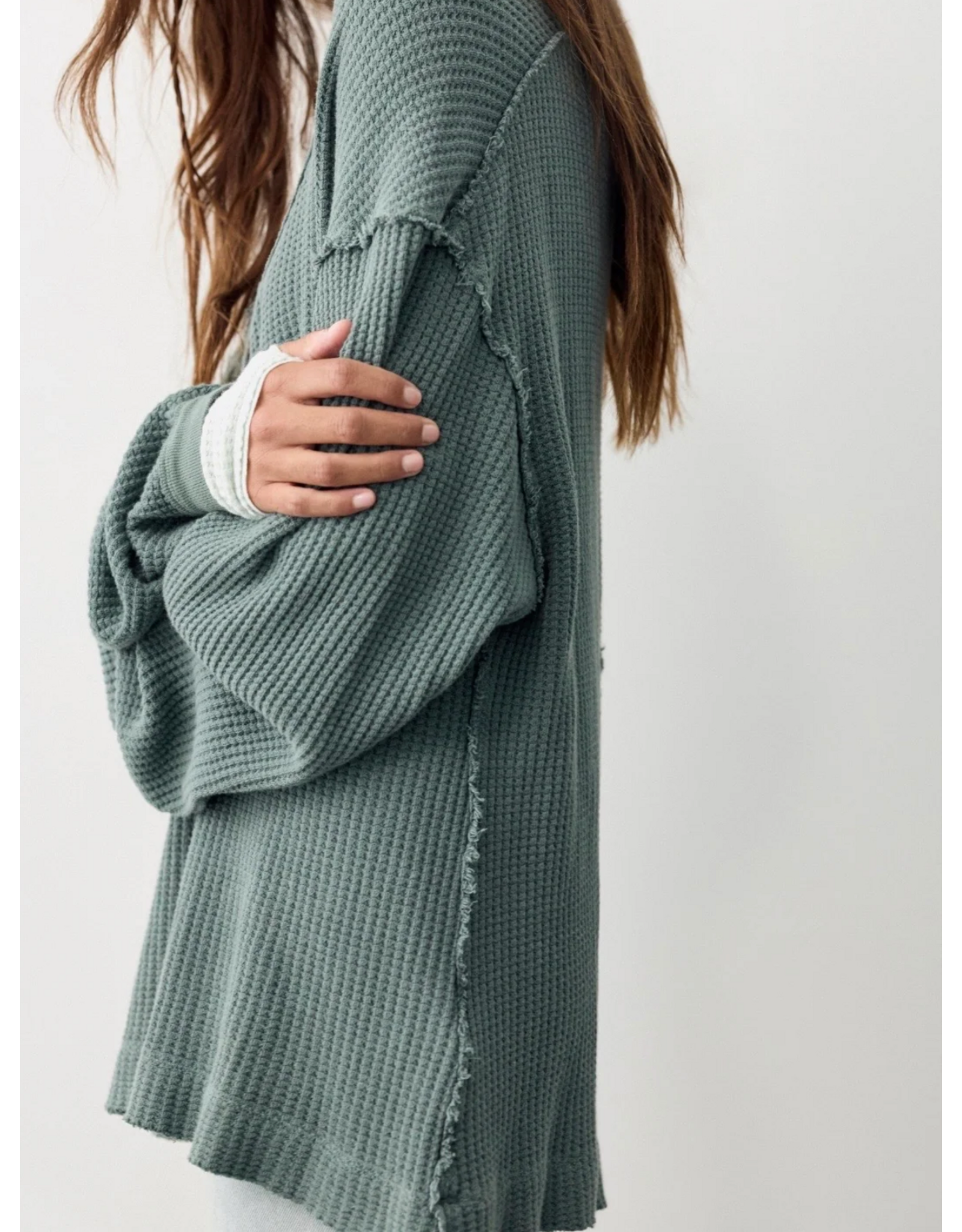 Free people Free People -  Montreal Oversized Thermal Henley (Sea Cave)