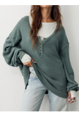 Free people Free People -  Montreal Oversized Thermal Henley (Sea Cave)