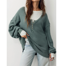 Free people Free People -  Montreal Oversized Thermal Henley (Sea Cave)