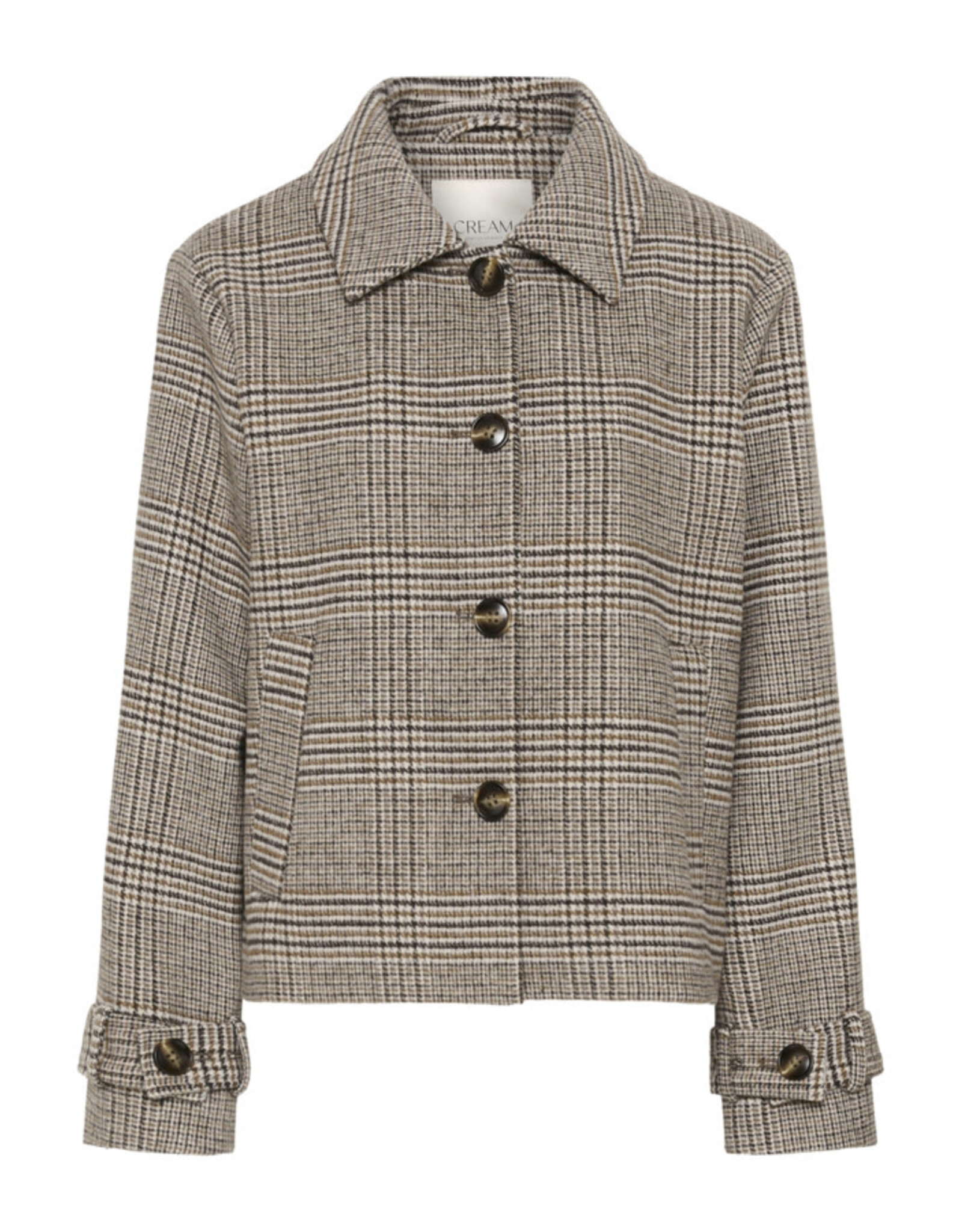 Cream Cream - Georg Short Coat (Grey Check)