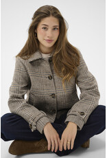 Cream Cream - Georg Short Coat (Grey Check)
