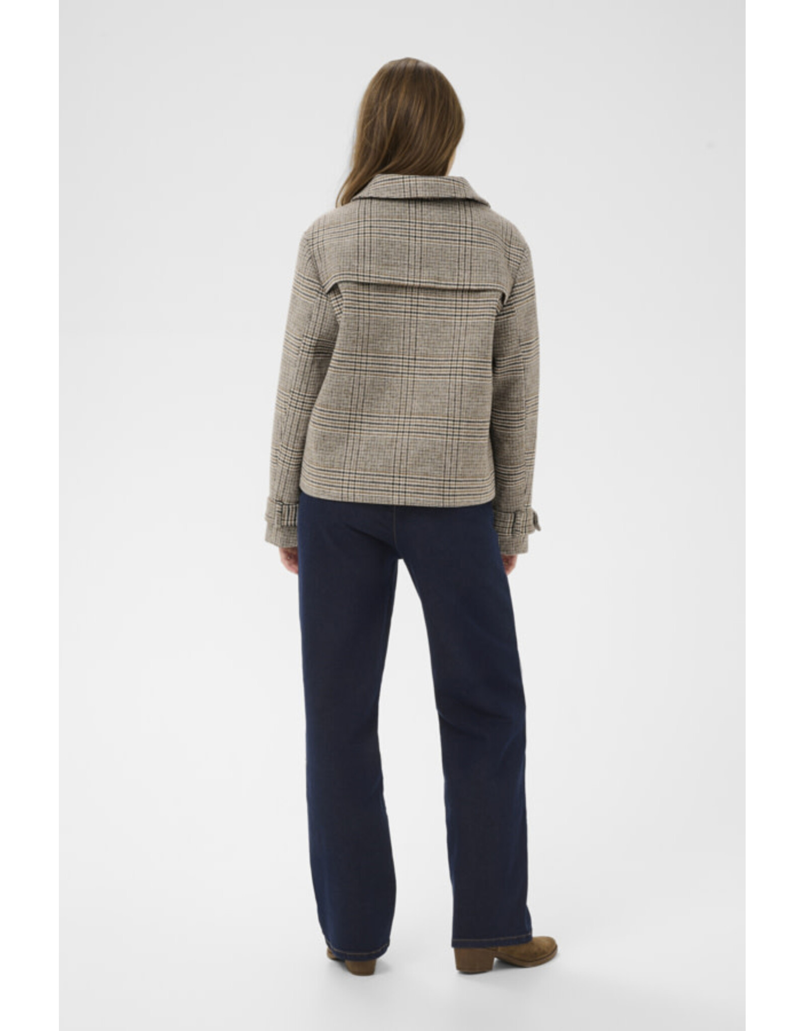Cream Cream - Georg Short Coat (Grey Check)