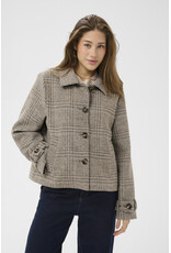 Cream Cream - Georg Short Coat (Grey Check)
