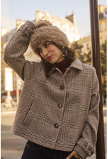 Cream Cream - Georg Short Coat (Grey Check)