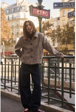 Cream Cream - Georg Short Coat (Grey Check)
