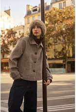 Cream Cream - Georg Short Coat (Grey Check)