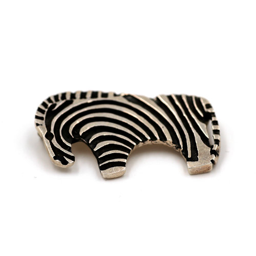 * Mexican Silver Zebra Brooch * Mexican Silver Zebra Brooch