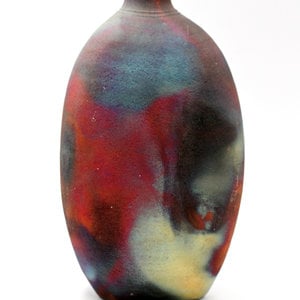 * Beautiful Handmade Ceramic Raku Bottle Vase