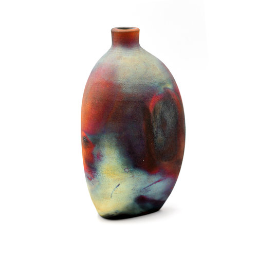 * Beautiful Handmade Ceramic Raku Bottle Vase