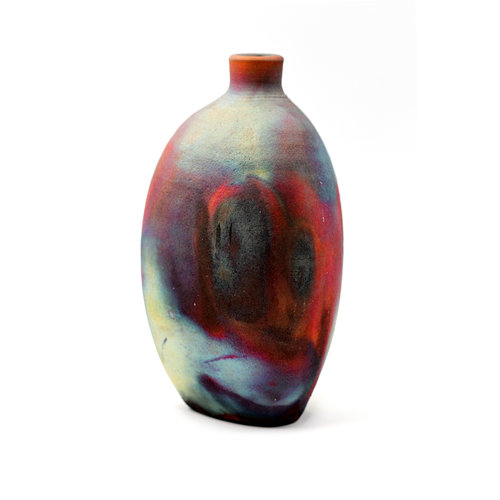 * Beautiful Handmade Ceramic Raku Bottle Vase