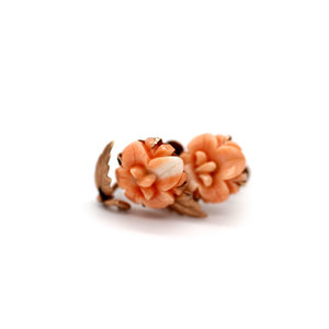 * Stunning Carved Angel Coral Screwback Earrings in 14k * Stunning Carved Angel Coral Screwback Earrings in 14k