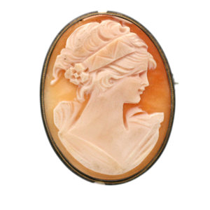 * Beautiful Vintage Cameo in 800 Silver Setting