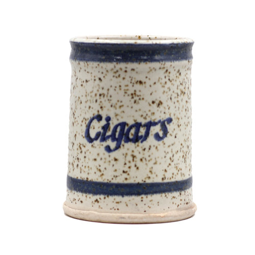 * Ceramic Speckled “Cigars” Canister * Ceramic Speckled “Cigars” Canister