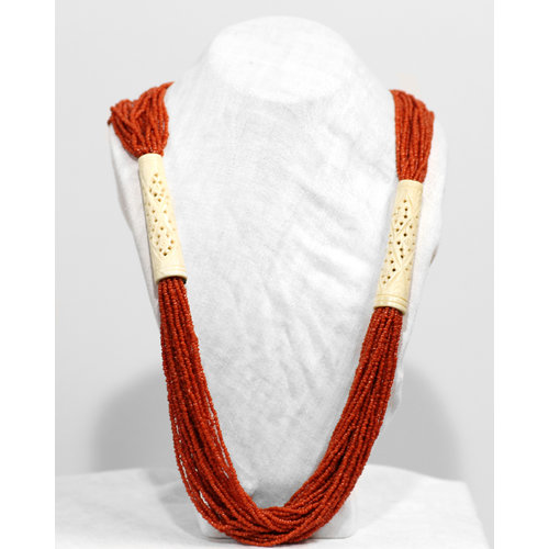 * Coral Beaded Necklace * Coral Beaded Necklace