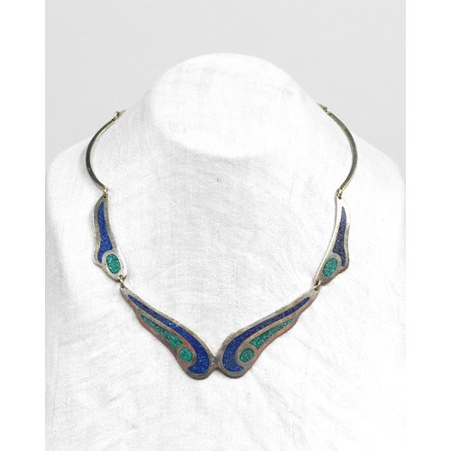 * Alpaca Mexico Inlay Necklace * Alpaca Mexico Inlay Necklace