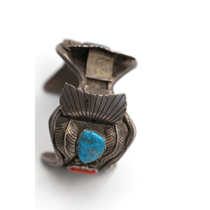 * Signed Navajo Sterling Silver Watch Cuff * Signed Navajo Sterling Silver Watch Cuff