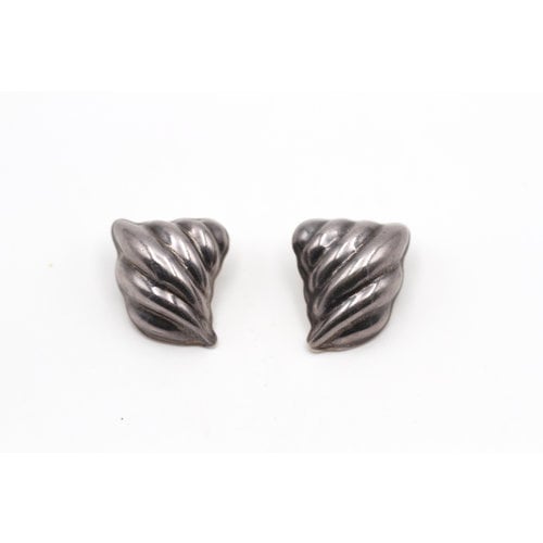 * Alicia Mexico 950 Silver Geometric Clip Earrings