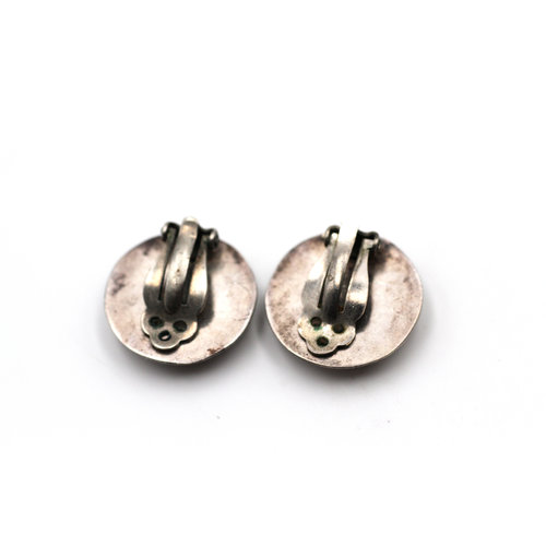 * Sterling Concho Clip On Earrings