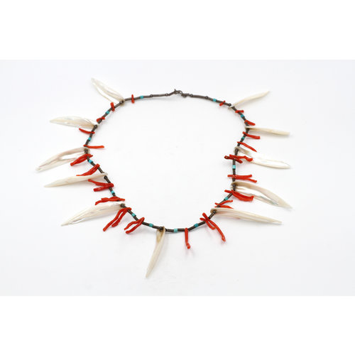 * Branch Coral and Abalone Silver Necklace * Branch Coral and Abalone Silver Necklace