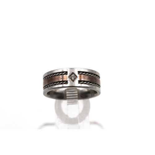 * Stainless Steel & Diamond Ring