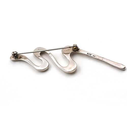 * Sterling Silver Swoosh Brooch Mexico