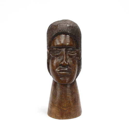 * Hand Carved Wood Head Sculpture * Hand Carved Wood Head Sculpture
