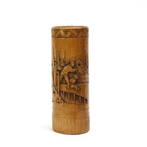 * Carved Bamboo Brush Holder * Carved Bamboo Brush Holder