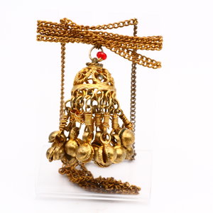 * Vintage Gold-Tone Tassel Bell Necklace