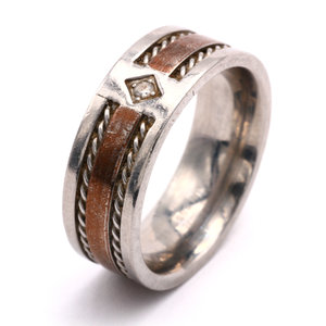 * Stainless Steel & Diamond Ring