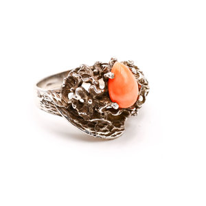 * Sterling & Angel Coral Ring