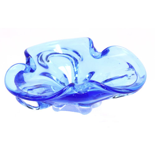 Blue Art Glass Ashtray Blue Art Glass Ashtray