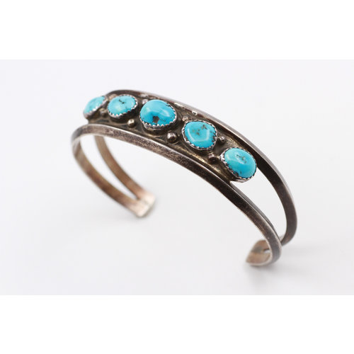 * Sterling 5 Stone Turquoise Cuff