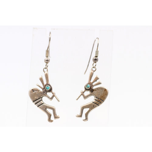 Sterling Turquoise Kokopelli Earrings Sterling Turquoise Kokopelli Earrings