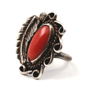 * Sterling Coral Ring (6.5)