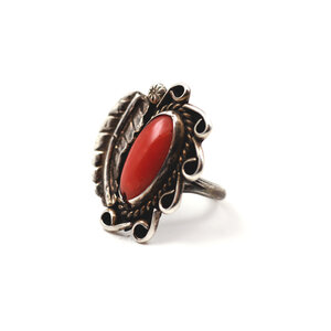 * Sterling Coral Ring (6.5)