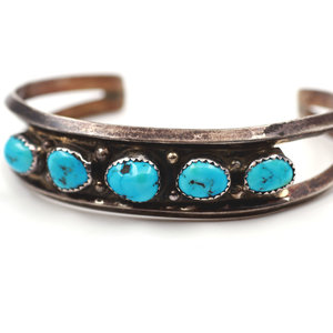 * Sterling 5 Stone Turquoise Cuff * Sterling 5 Stone Turquoise Cuff