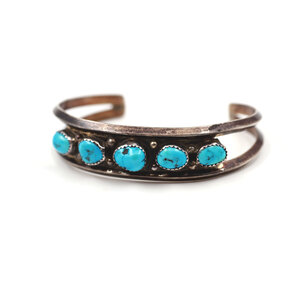* Sterling 5 Stone Turquoise Cuff