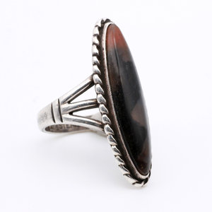* Native American Style Sterling and Pictoral Jasper Ring (8.5)