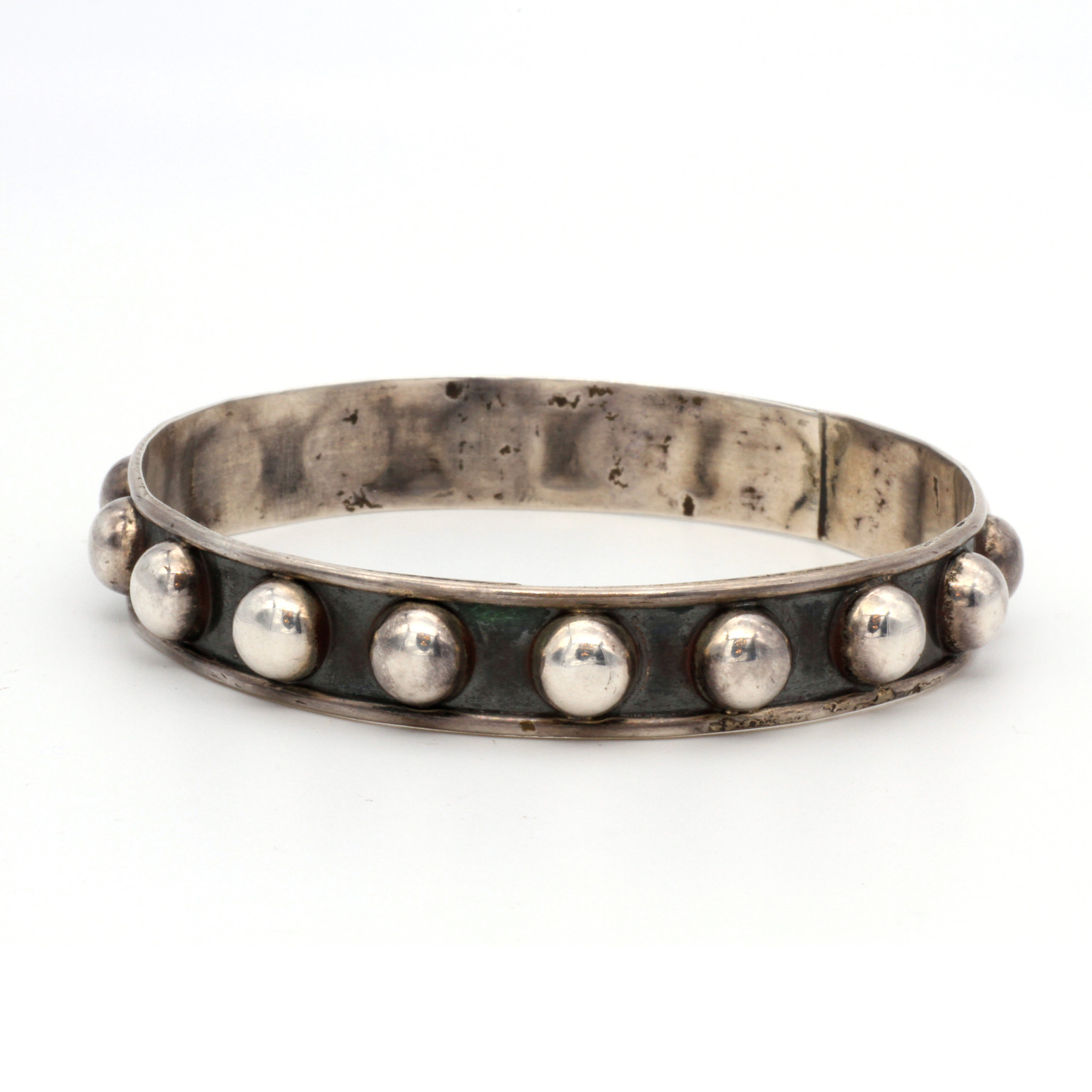 High-Polish Sterling Silver Bangle Bracelet from Mexico - Simple