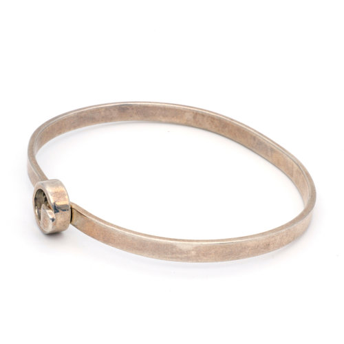 * Sterling Silver Modernist Buckle Bangle * Sterling Silver Modernist Buckle Bangle