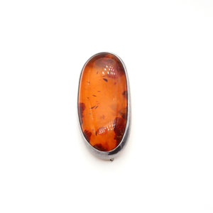 Sterling Baltic Amber Brooch