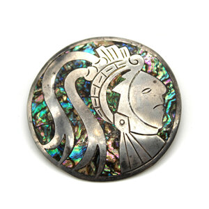 Sterling Abalone Aztec Brooch Sterling Abalone Aztec Brooch