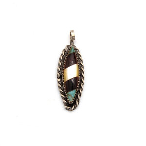 Sterling Onyx MoP Turquoise Pendant Sterling Onyx MoP Turquoise Pendant
