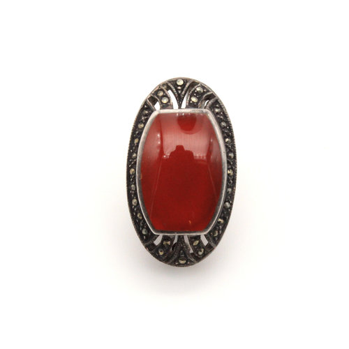 Sterling Carnelian Brooch