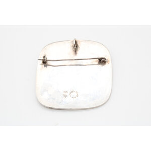 Sterling Mexican Bronze Turquoise Eagle Brooch